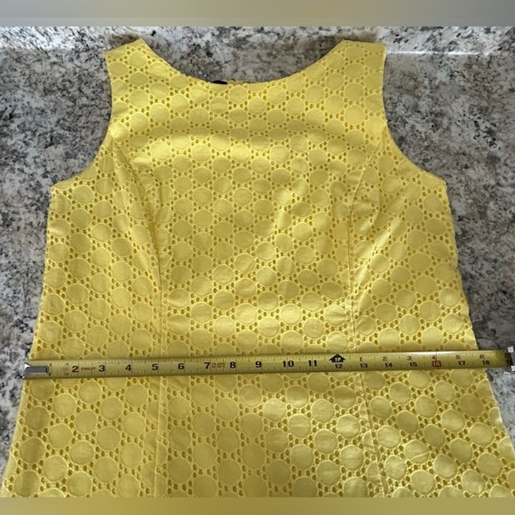 Talbots Yellow Eyelet Dress Size 8 - Picture 10 of 11